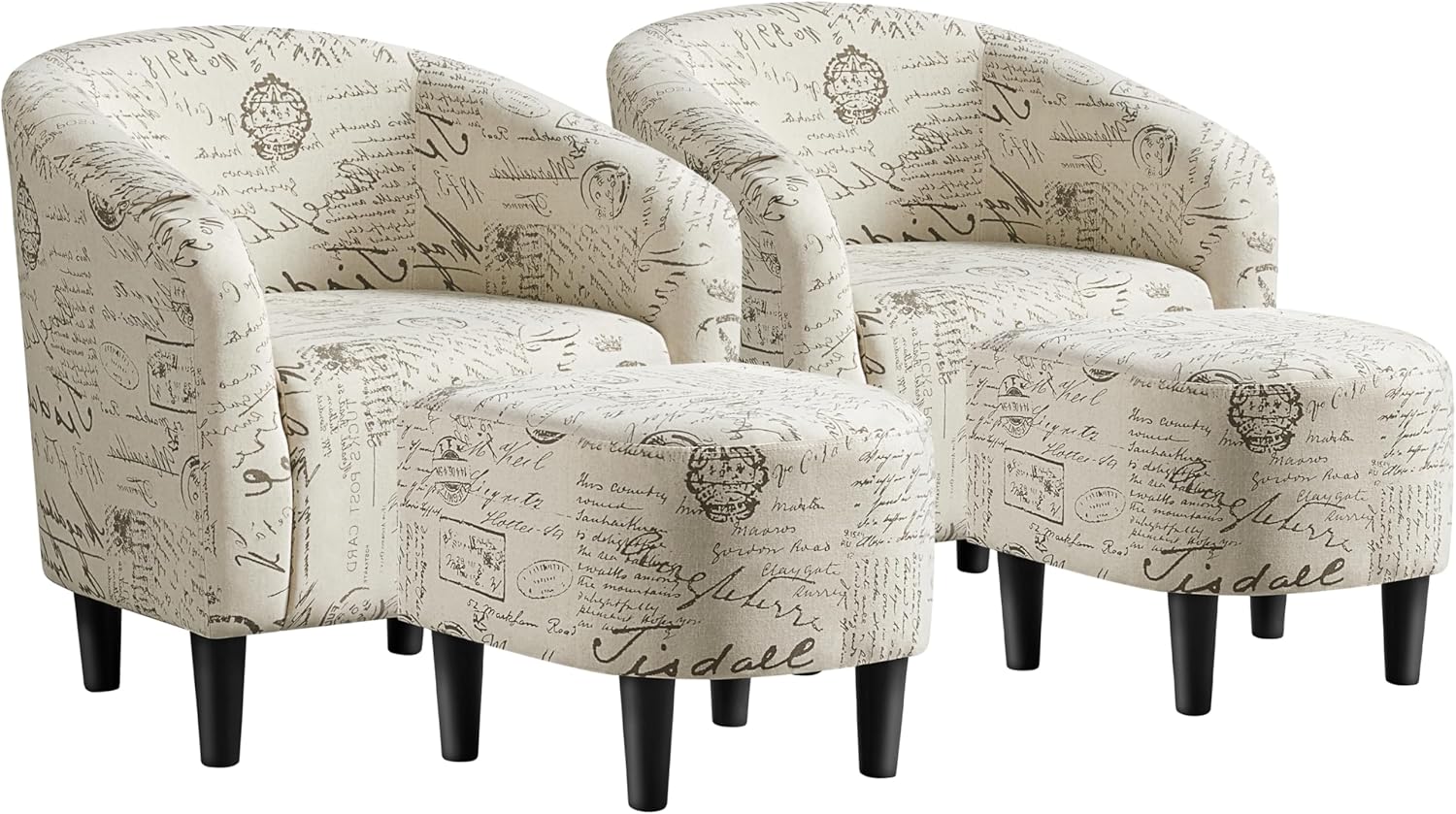 Yaheetech Accent Chair with Foot Rest for Modern Living Rooms