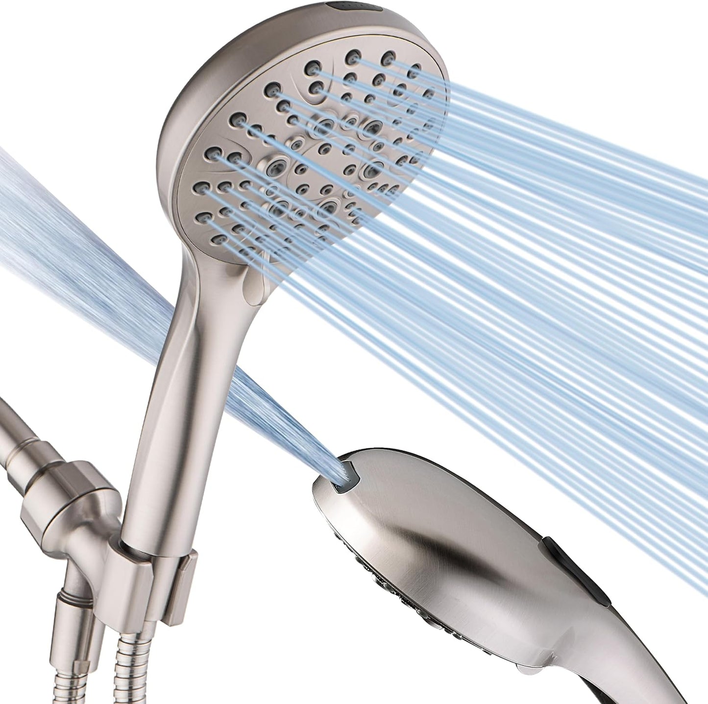 High Pressure Shower Head with Handheld and 9 Spray Settings