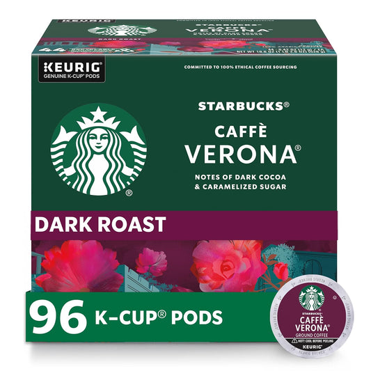 Starbucks Dark Roast Caff Verona K-Cup Pods, 100% Arabica