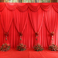 50ft x 10ft Wrinkle Free Red Wedding Backdrop Curtains - Multi-Panel