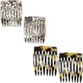 Onyx and Tokyo French Hair Side Comb 4 Piece Set - Strong Hold Styling