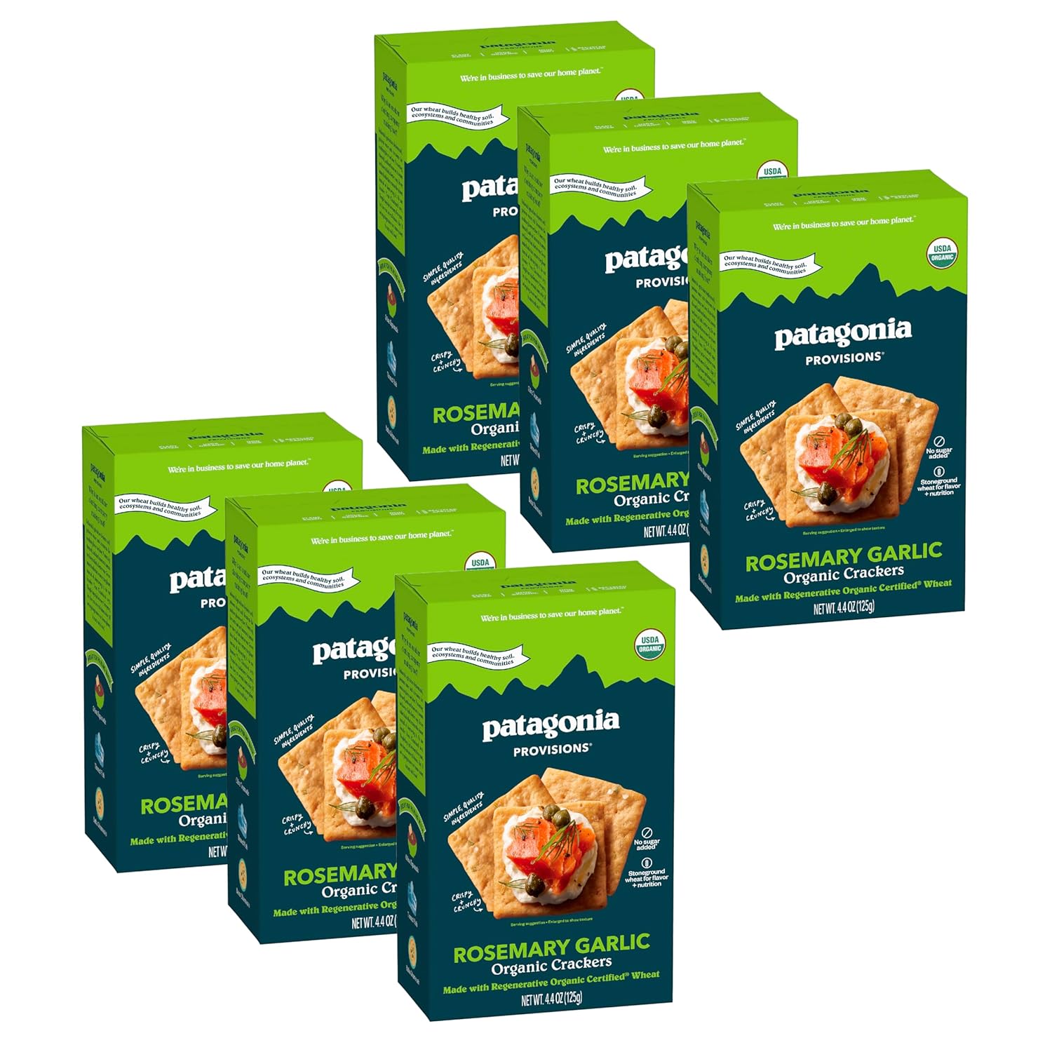 Patagonia Provisions Organic Rosemary Garlic Crackers - 6 Pack