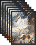 Engineered Wood 15x21 Picture Frame Set of 6 - Black, Lightweight