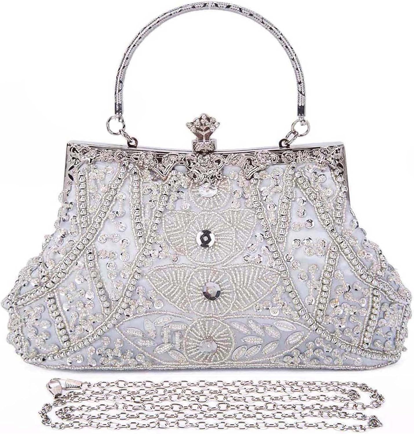 1920s Vintage Beaded Clutch Evening Bags for Women Formal Use