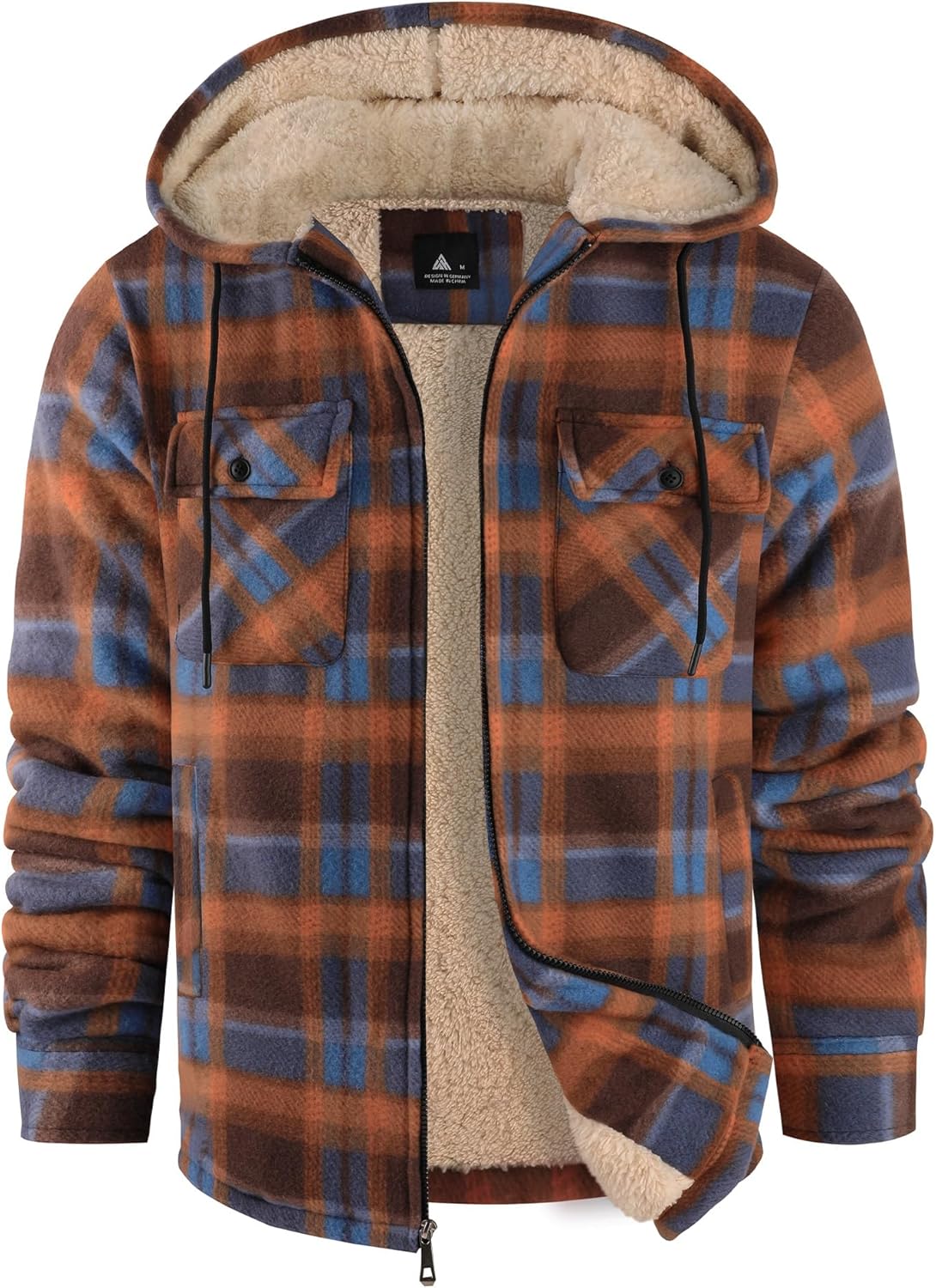 Men Winter Coat Flannel Plaid Shirt Jacket for Warmth and Style