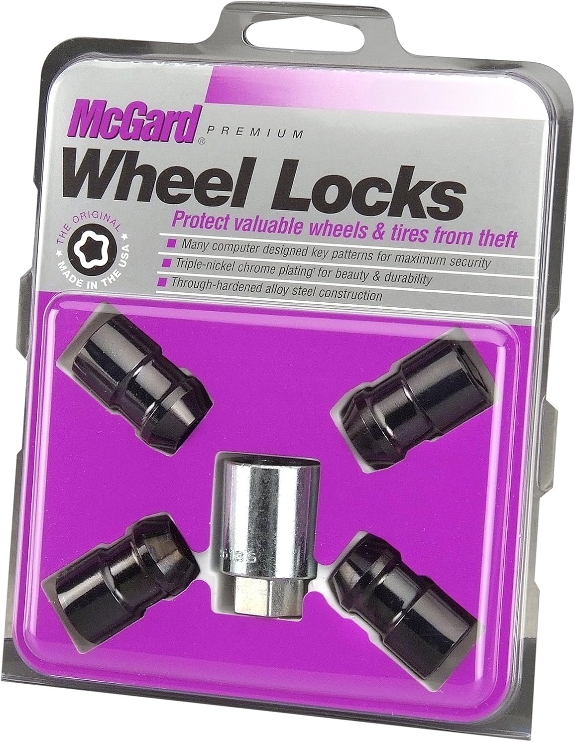 McGard 24026 Black Cone Seat Wheel Locks for Secure Wheels