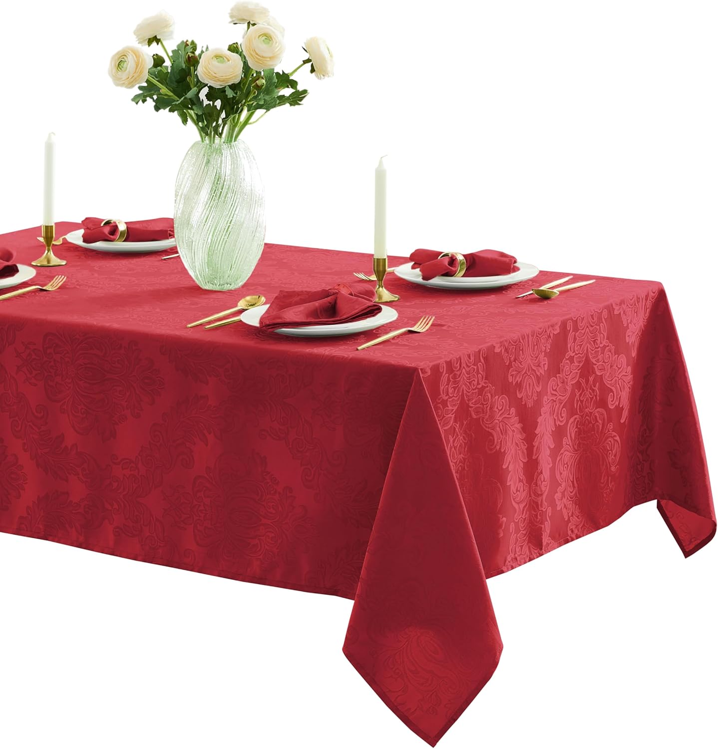 Barcelona Damask Fabric Tablecloth for Holiday Dining Events