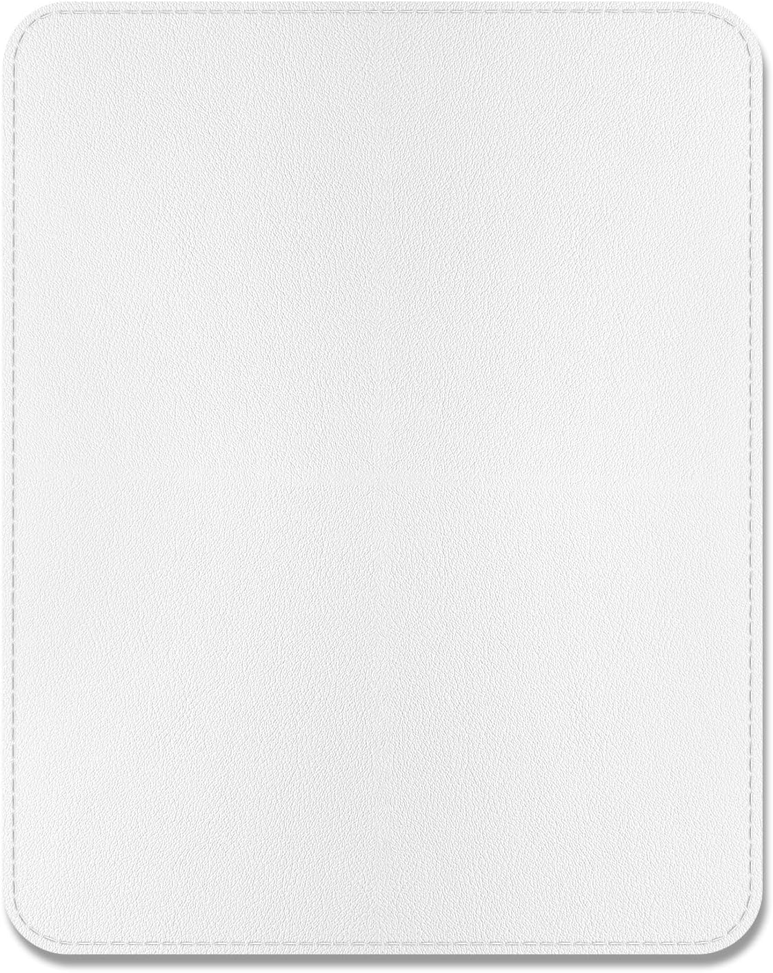 Waterproof Leather Mouse Pad for Office & Gaming, Non-Slip Base, White, 9.8 x 7.9