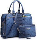 Women Vegan Leather Tote Satchel Purse Set 2pcs - 3 Compartments