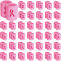 Pink Ribbon Wrist Bands for Breast Cancer Awareness Support