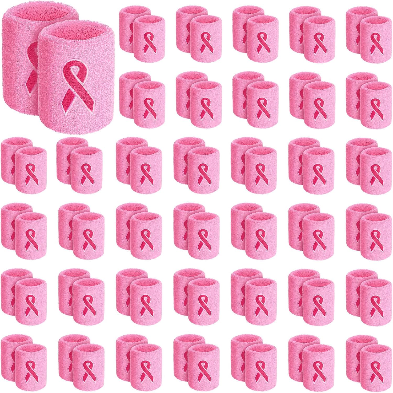 Pink Ribbon Wrist Bands for Breast Cancer Awareness Support