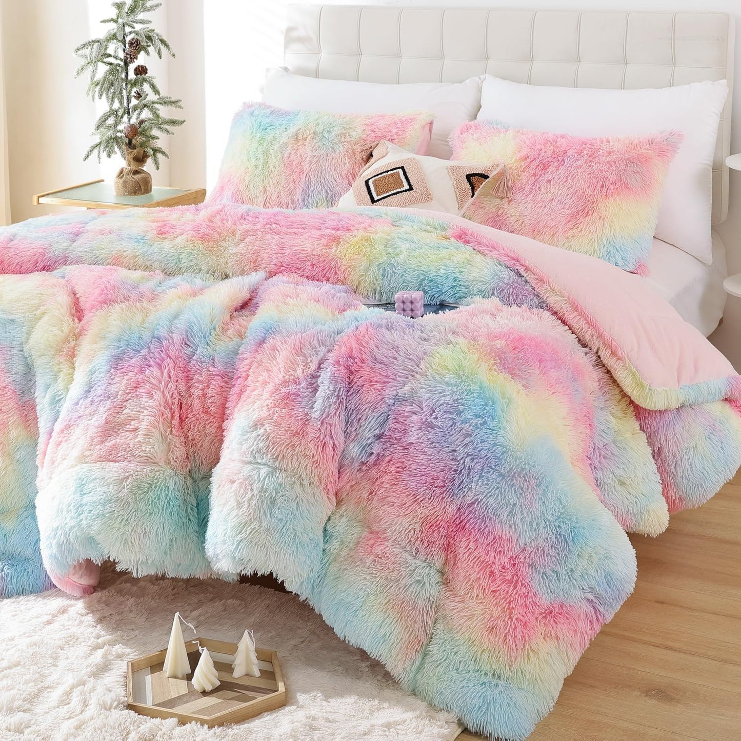 Smoofy Fluffy Full Size Comforter Set for Cozy All Season Use
