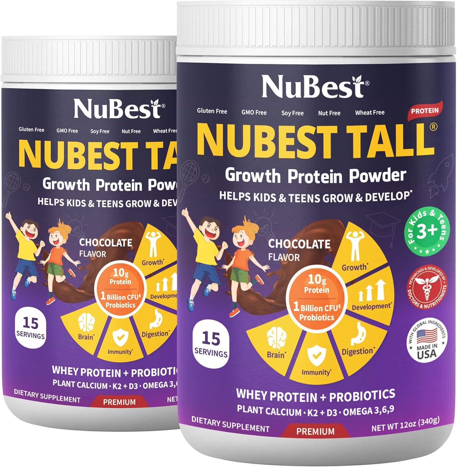 NuBest Tall Protein Powder for Kids & Teens - Chocolate Flavor