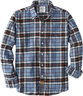Mens Flannel Shirt 100% Cotton Plaid Long Sleeve - Classic Comfort