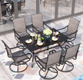 Outdoor Dining Set for 6 Patio Table and Swivel Chairs - Comfortable