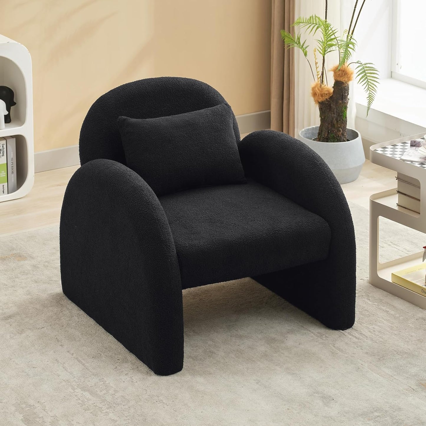Plush Teddy Upholstered Armchair for Modern Living