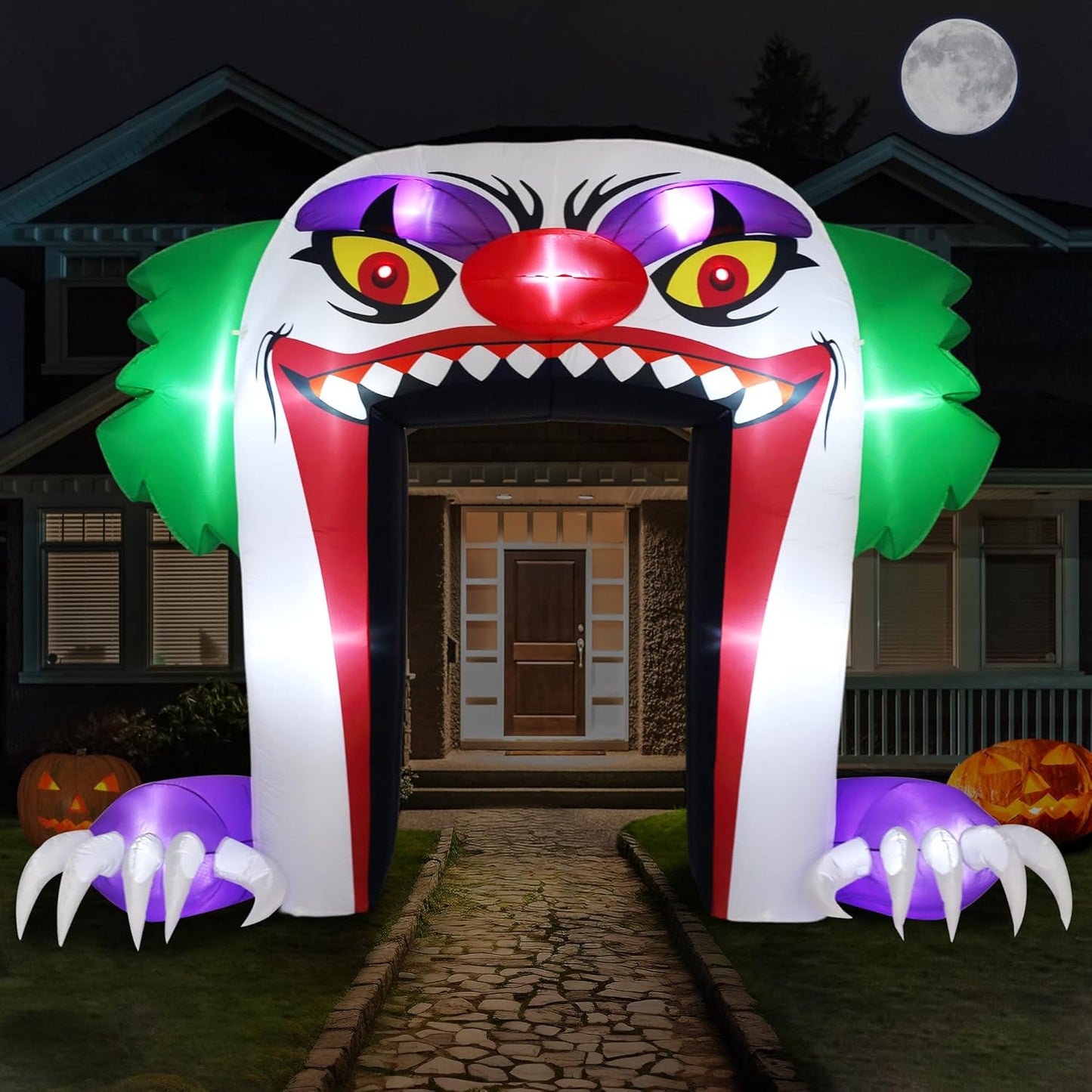 Giant 10 FT Halloween Inflatables Clown Archway for Spooky Fun
