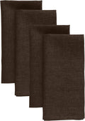 Pure Linen Chambray Brown Dinner Napkins Set of 4 - 20 x 20 in