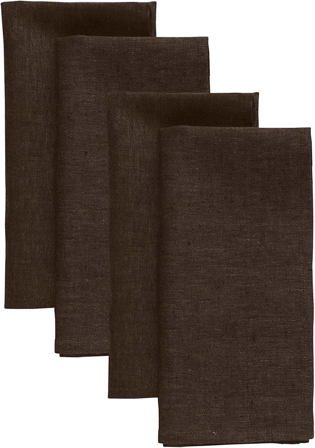 Pure Linen Chambray Brown Dinner Napkins Set of 4 - 20 x 20 in