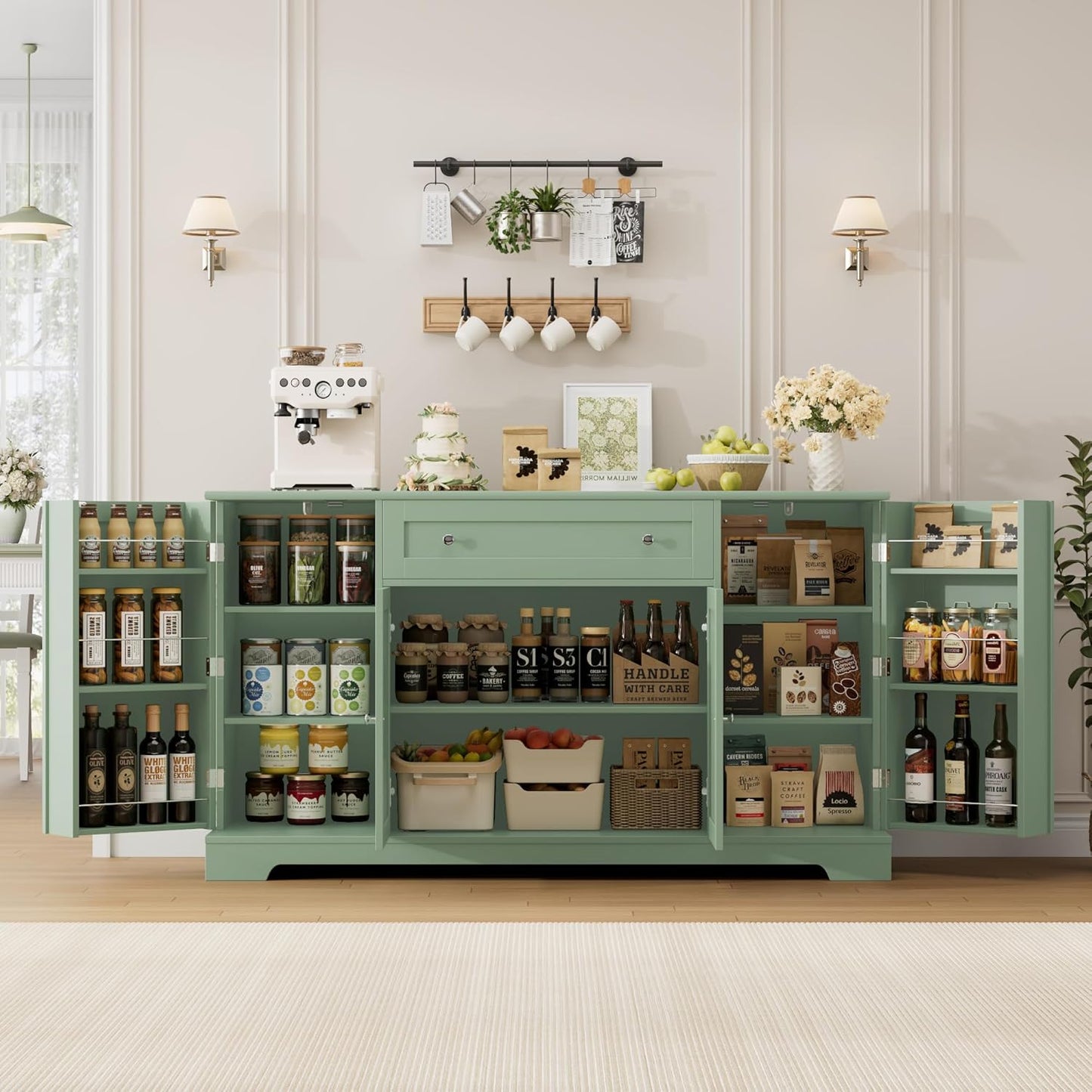 HITHOS 54 Buffet Cabinet with Storage for Modern Kitchen Use