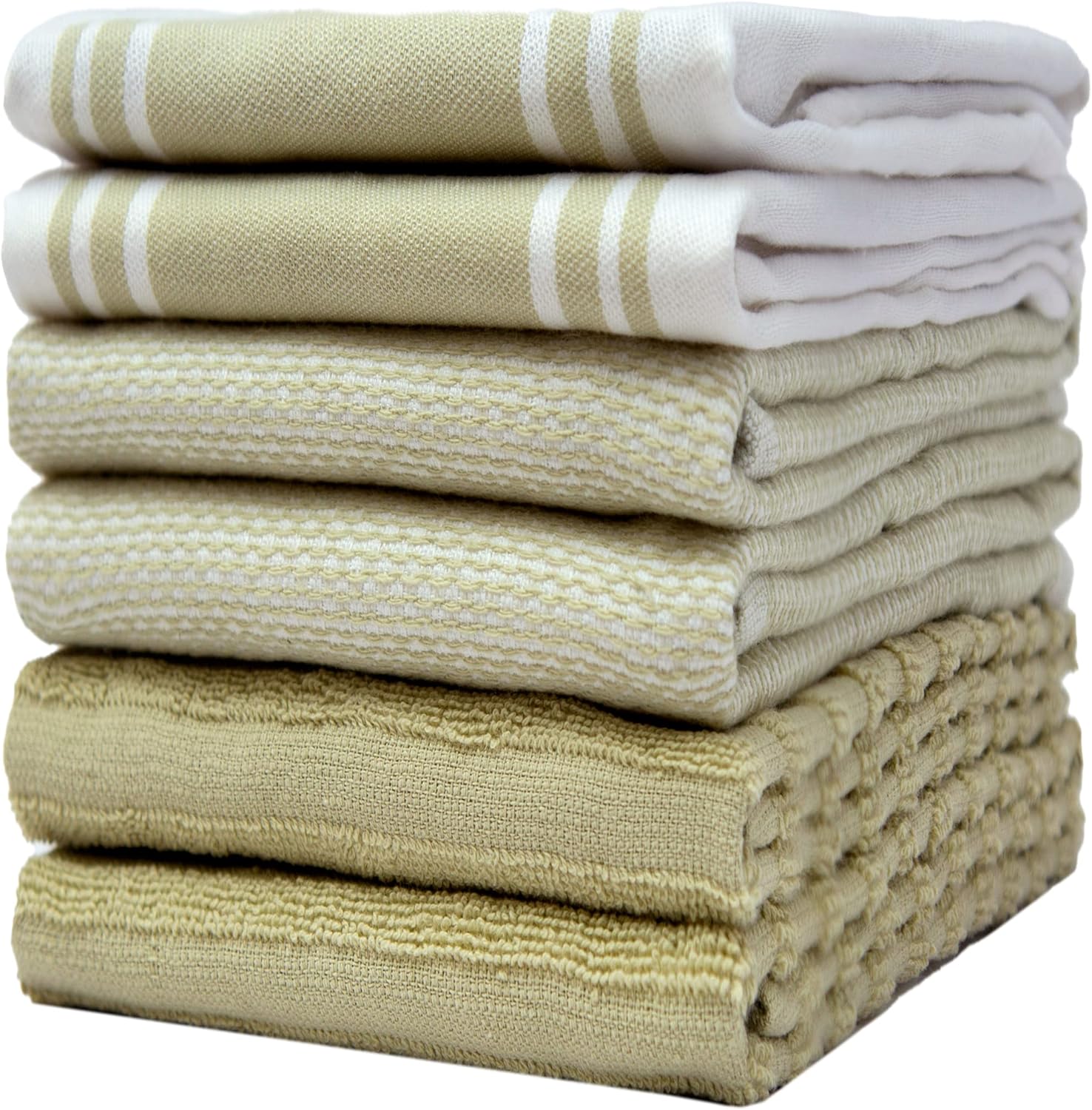 Premium Kitchen Towels Set of 6 - Highly Absorbent Cotton Towels