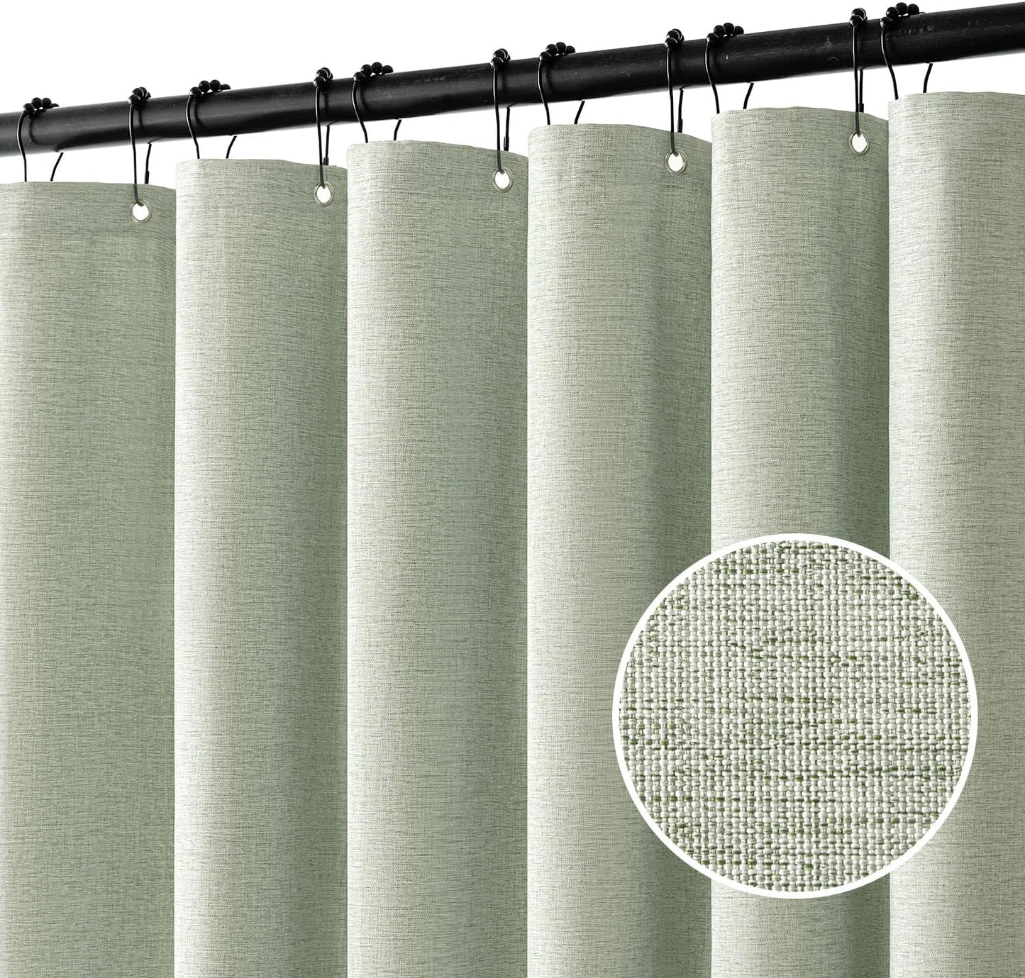 MIULEE Stall Linen Shower Curtain Set: Water-Resistant & Heavy-Duty