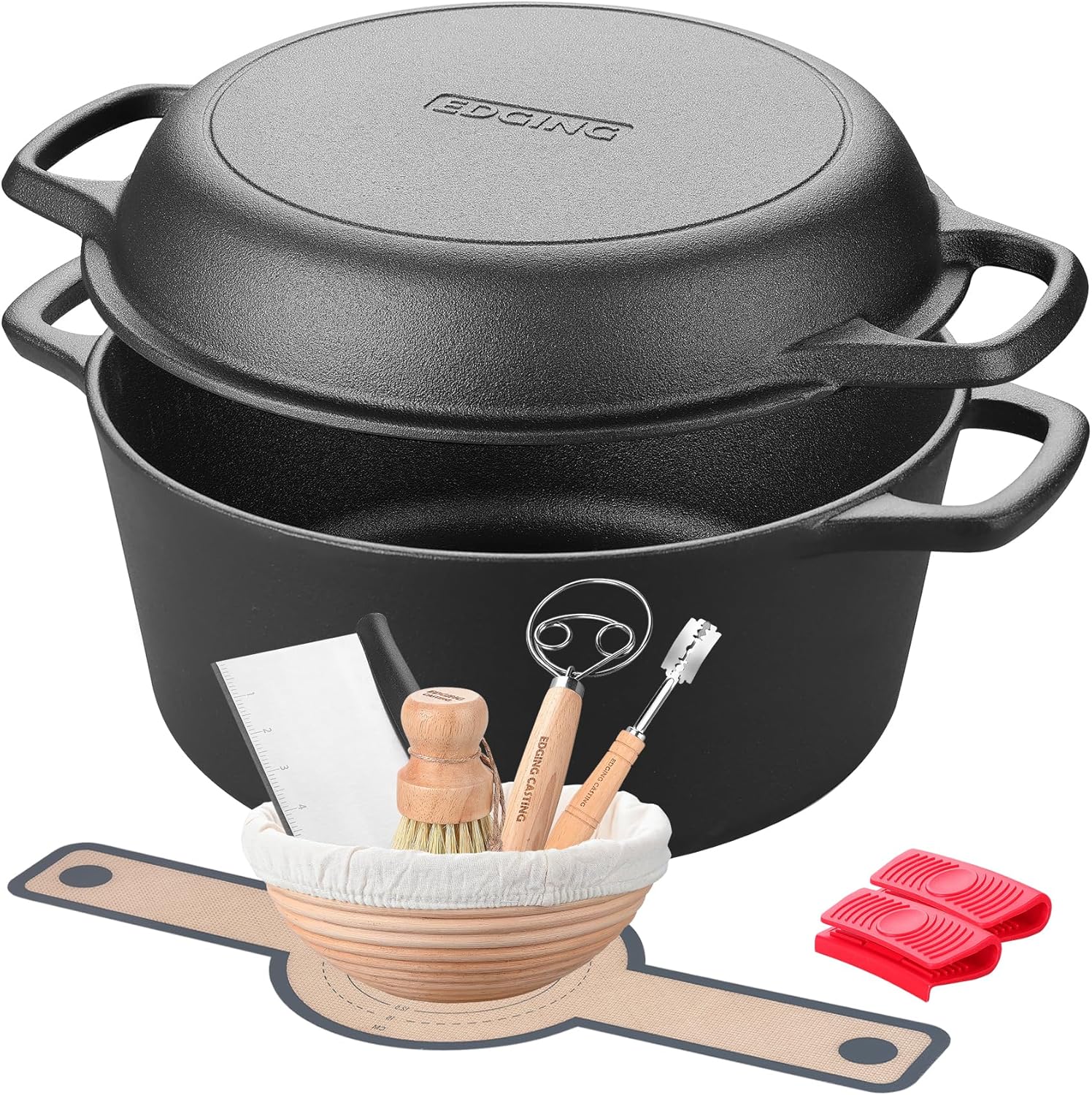 Pre-Seasoned Cast Iron Dutch Oven Pot for Versatile Cooking