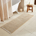 Waffle Runner Rug Bathroom 72x24 in Khaki and White - Super Absorbent