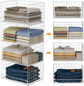 4-Tier Stackable Closet Organizers and Storage Basket - Space-Saving