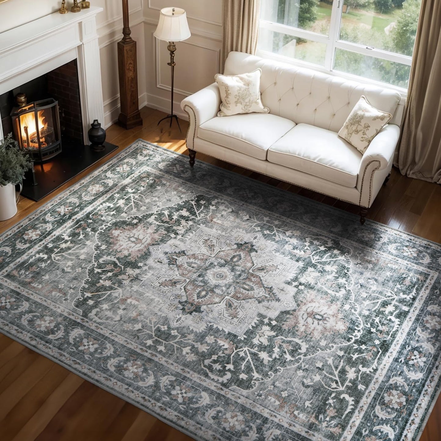 Grey Large 9x12 Area Rugs for Living Room and Bedroom Comfort