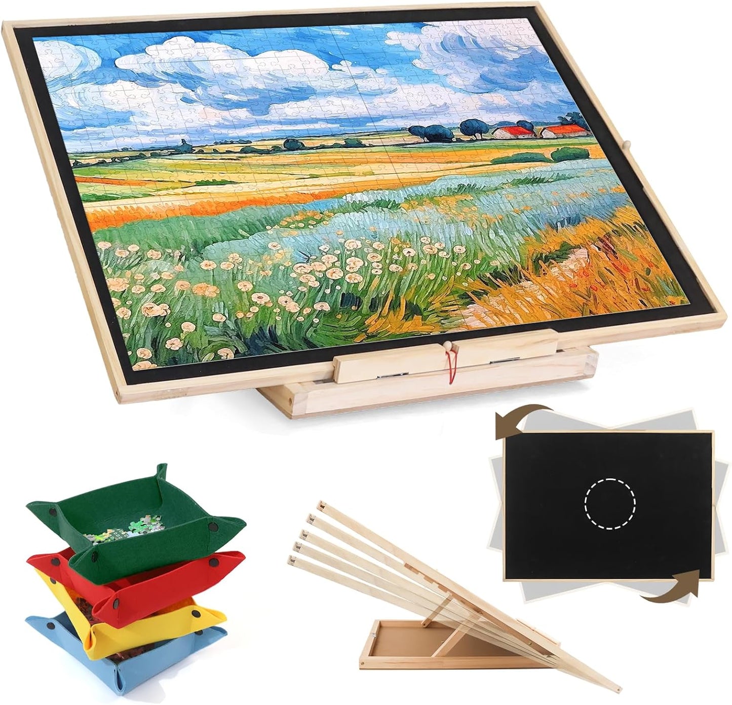 Wdmiya Rotating Puzzle Board for 1500 Pieces - Adjustable Design
