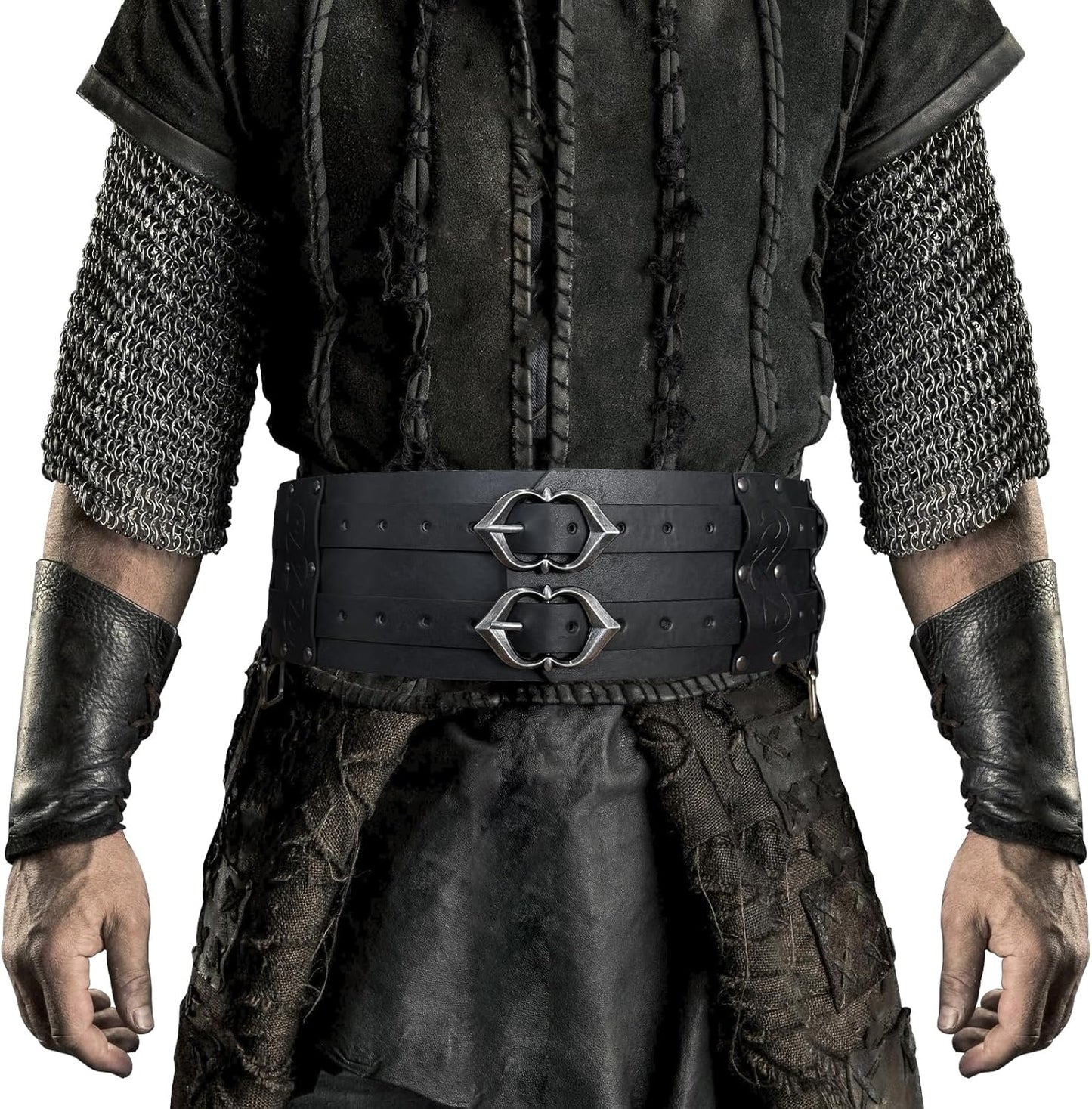 Viking Wide Belt for LARP and Costume Events - Faux Leather Armor