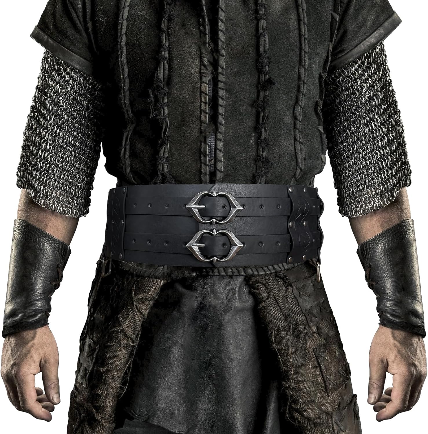 Viking Wide Belt for LARP and Costume Events - Faux Leather Armor