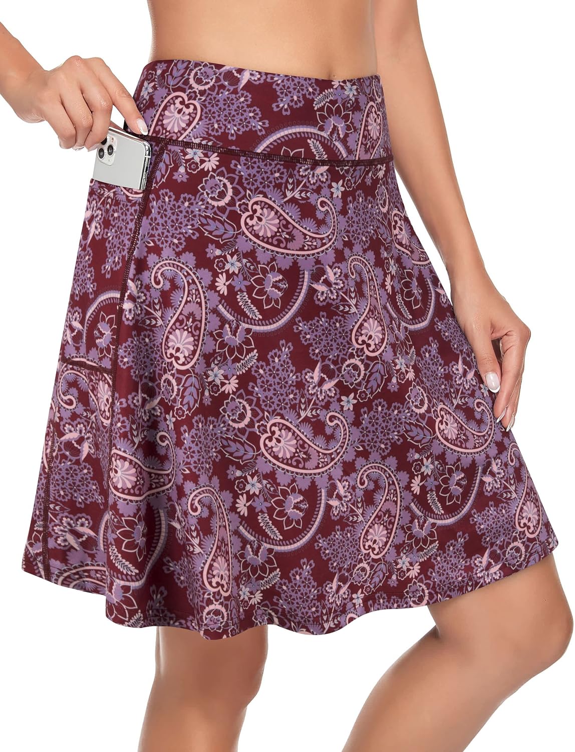 KORALHY Women's 20in Knee Length Skorts for Tennis and Golf