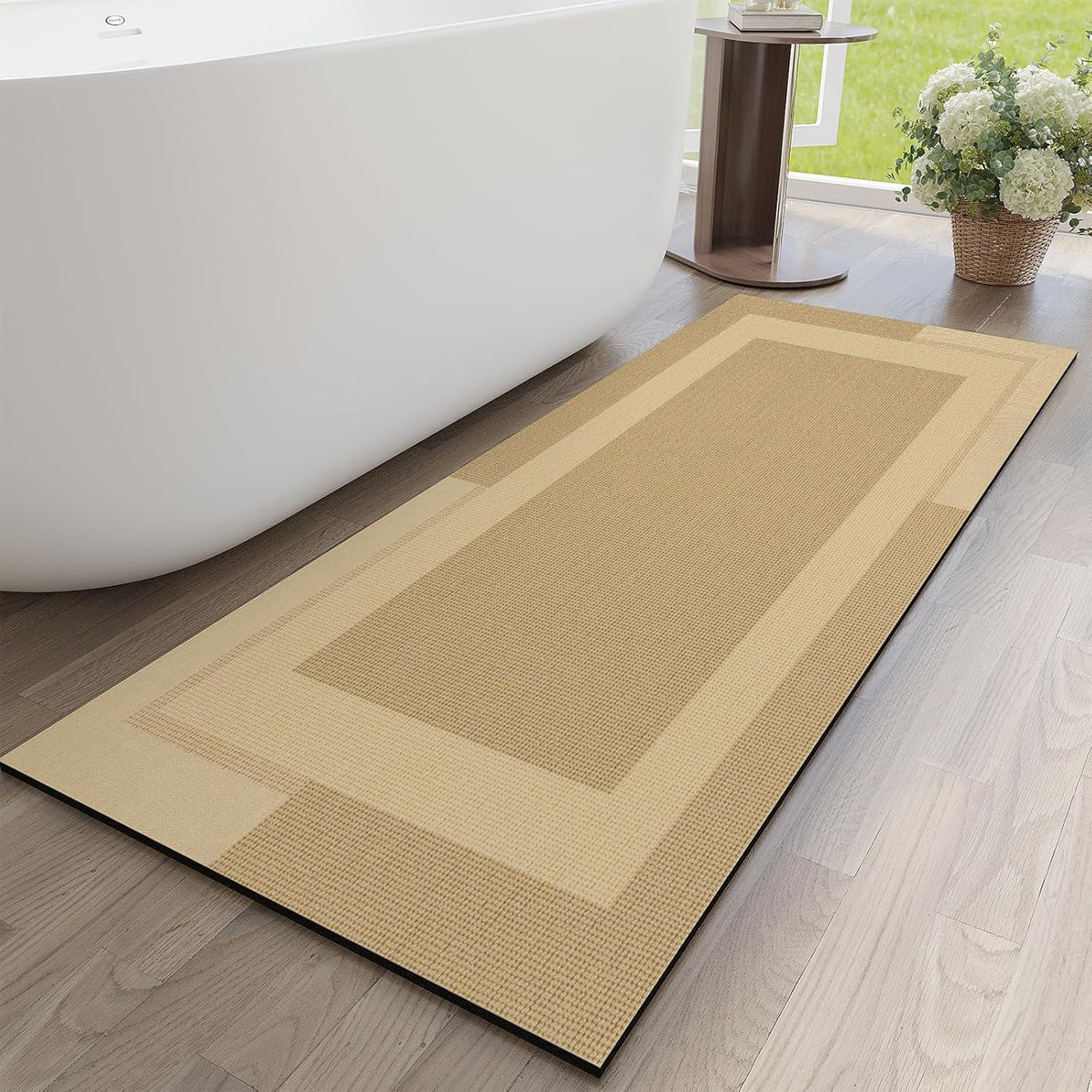 Non Slip Long Bathroom Runner Rug with Ultra Thin Design