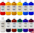 milo Acrylic Paint Set of 12 Colors | 16 oz Bottles - Student Pack