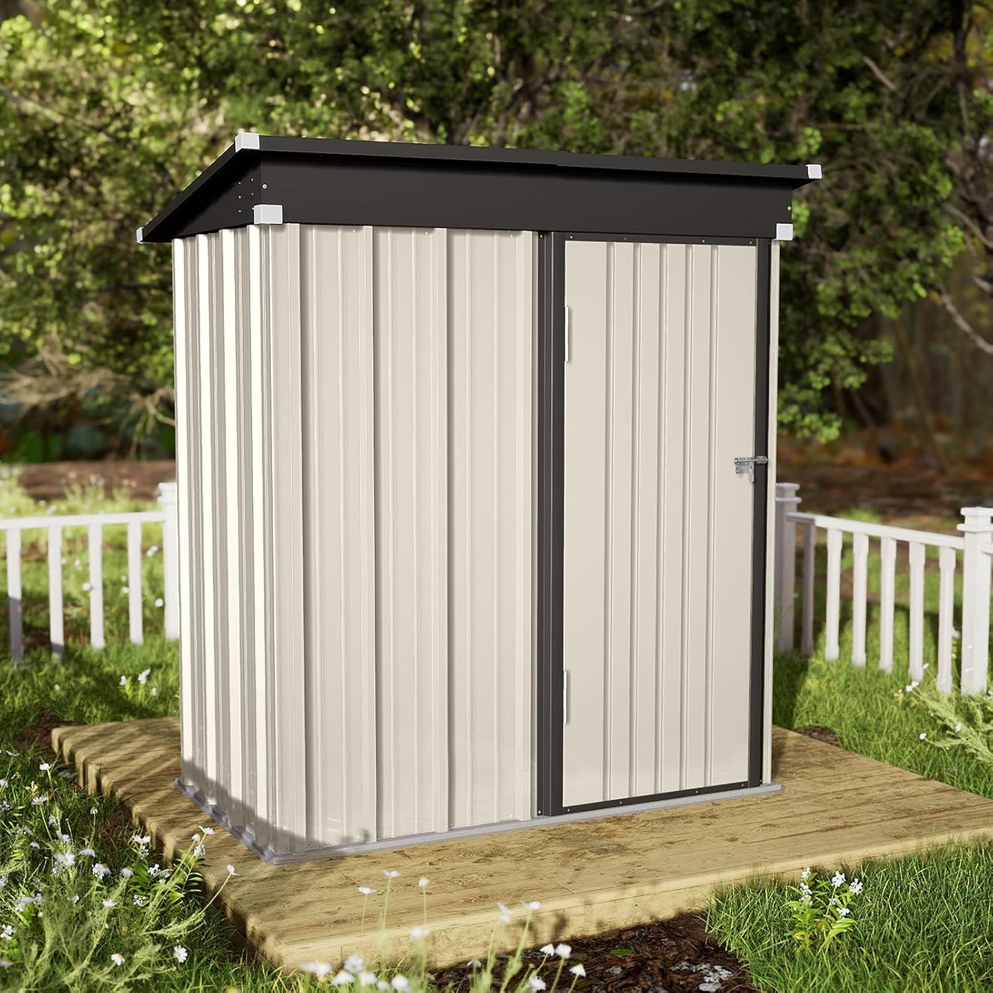 Outdoor Storage Shed - Heavy Duty Galvanized Metal Tool Shed