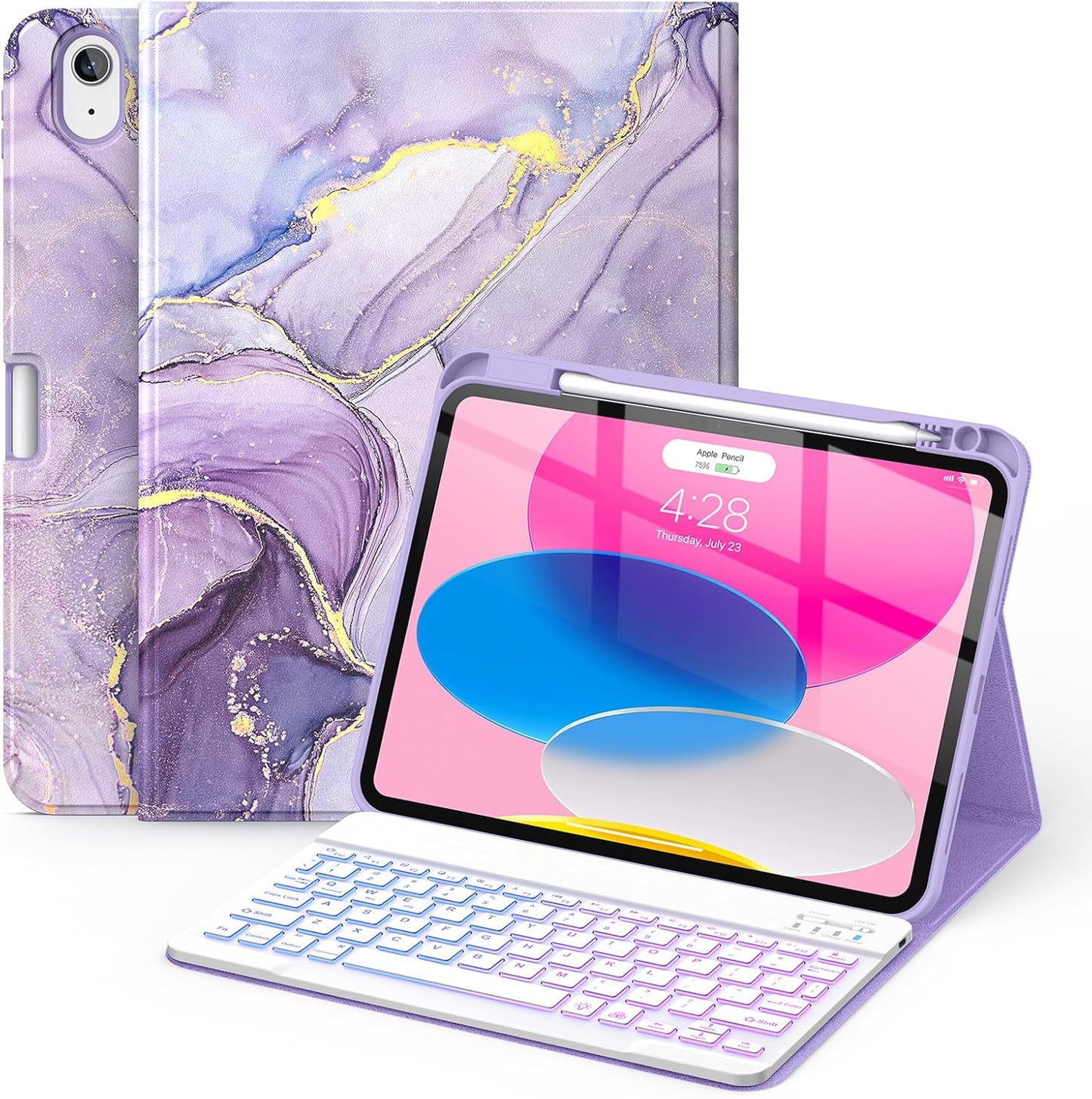 Soke Keyboard Case for iPad 11th/10th Gen with Backlight