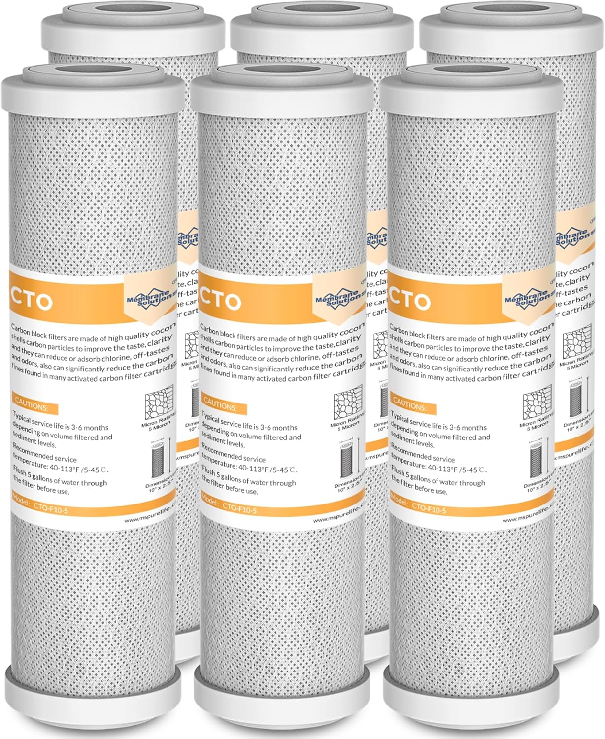 5 Micron CTO Carbon Block Water Filter Cartridge Replacement