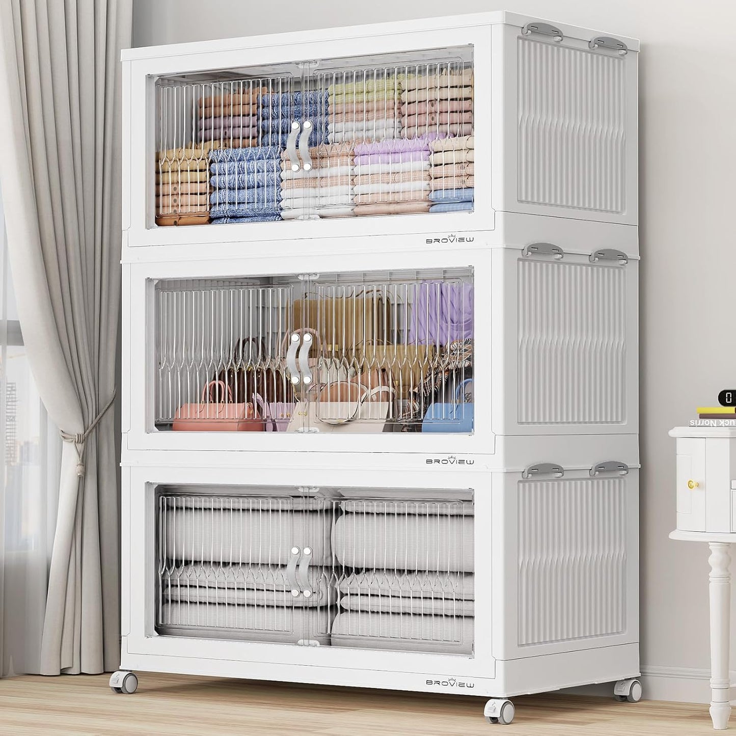 Extra Large Stackable Storage Bins with Lid for Home Organization