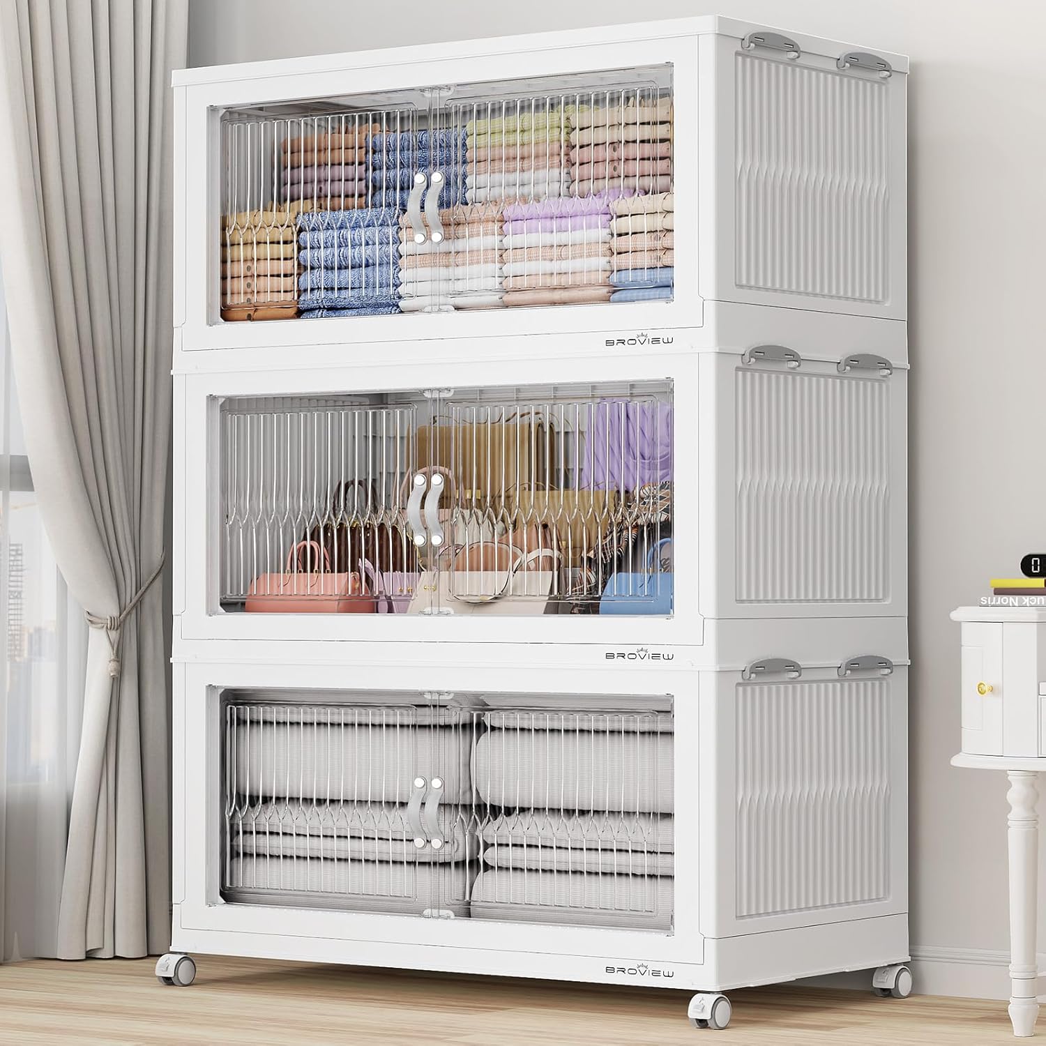 Extra Large Stackable Storage Bins with Lid for Home Organization