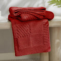 Checkered Chenille Knit Throw Blanket for Couch - Soft, Textured 50x60