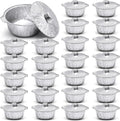 24 Pcs Disposable Aluminum Pot with Lid Round Foil Pans - 74.4 oz