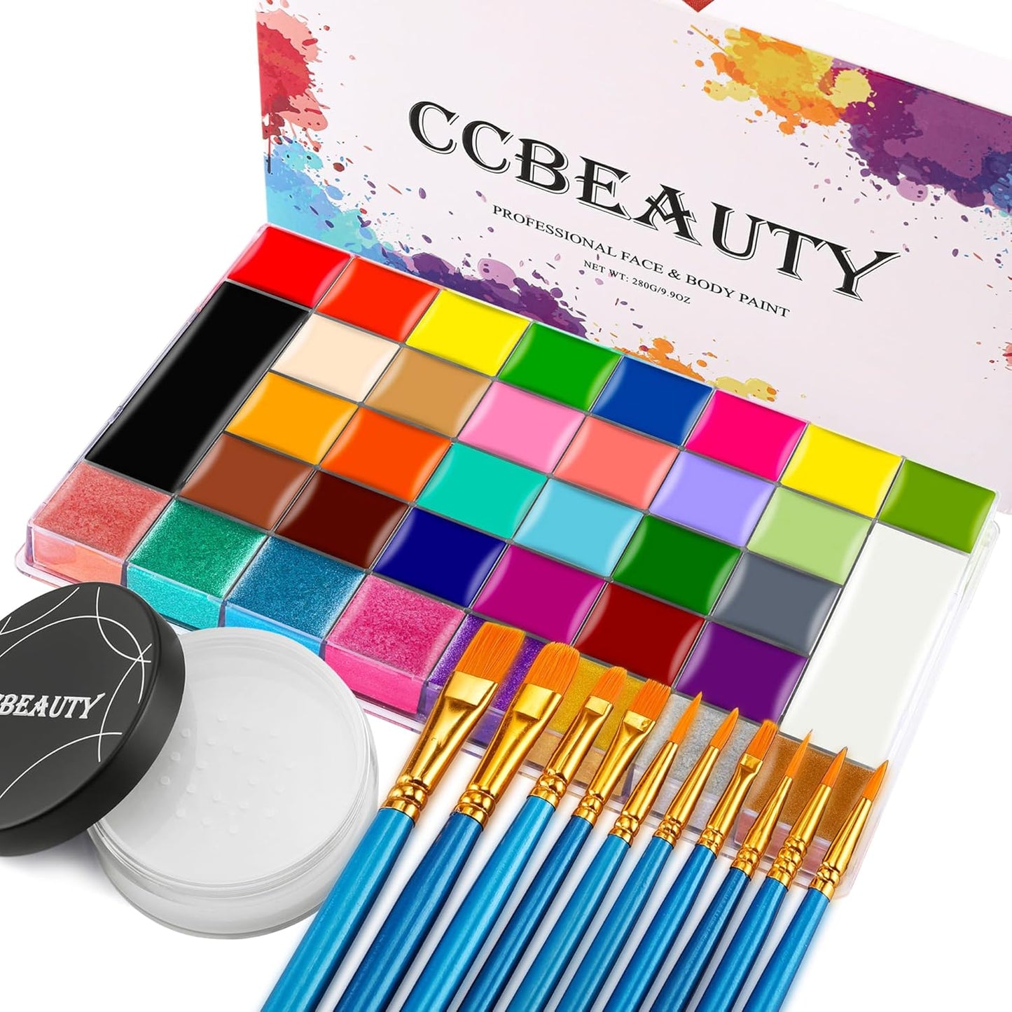 CCbeauty 36 Colors Face Body Paint Kit for Halloween SFX Makeup