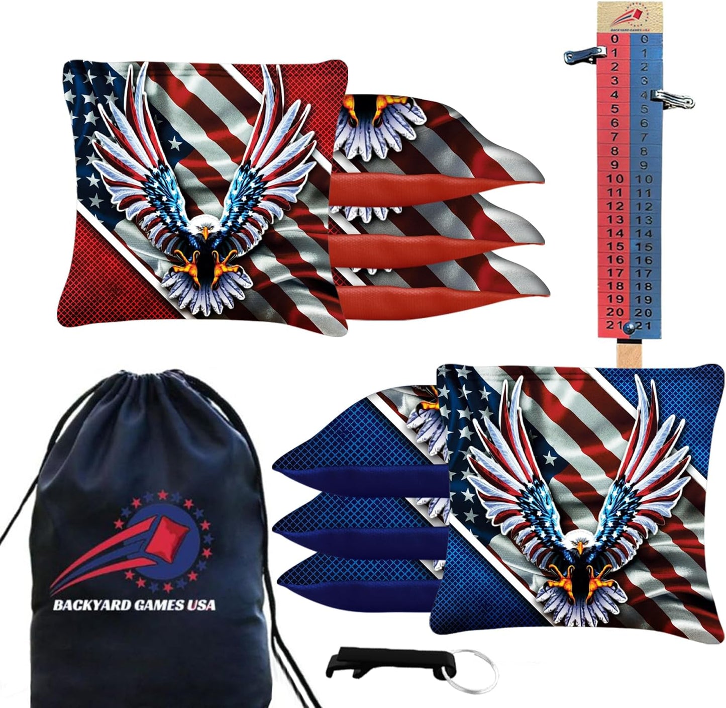 Pro Cornhole Bags Set of 8 for Tournament Play - Made in USA