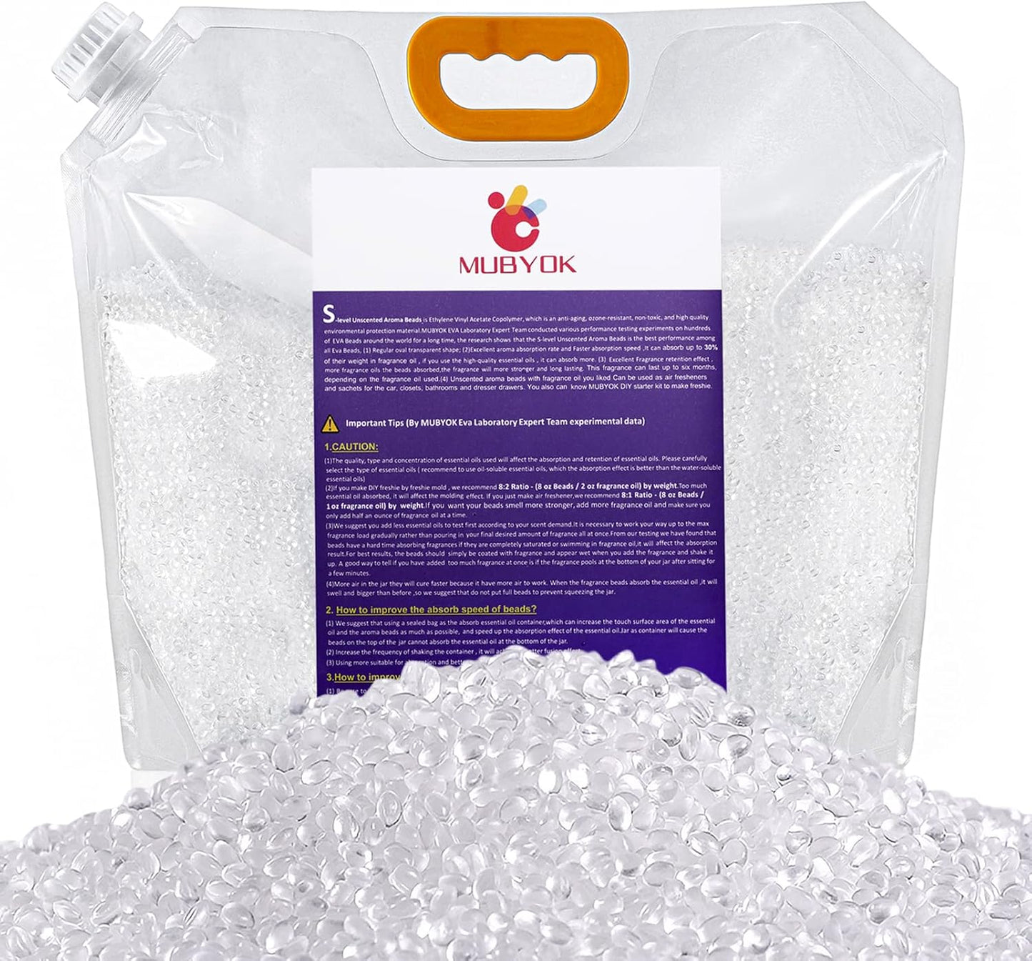 MUBYOK 7lb Premium Unscented Aroma Beads for DIY Freshies