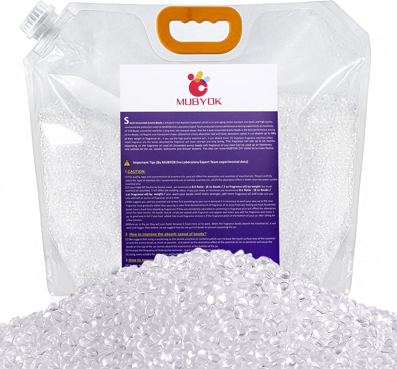 MUBYOK 7lb Premium Unscented Aroma Beads for DIY Freshies