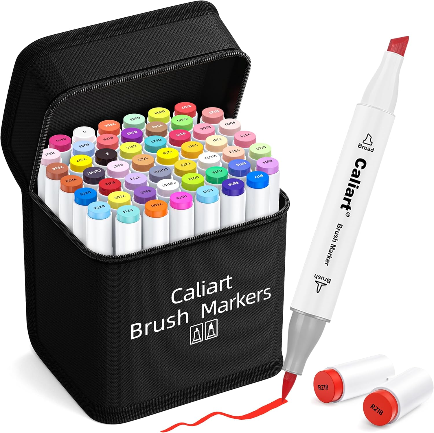 Caliart Alcohol Markers Brush Tip Set for Artists and Illustrators
