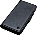Leather Case for iPhone 16 Plus Pure Black - Stand Wallet