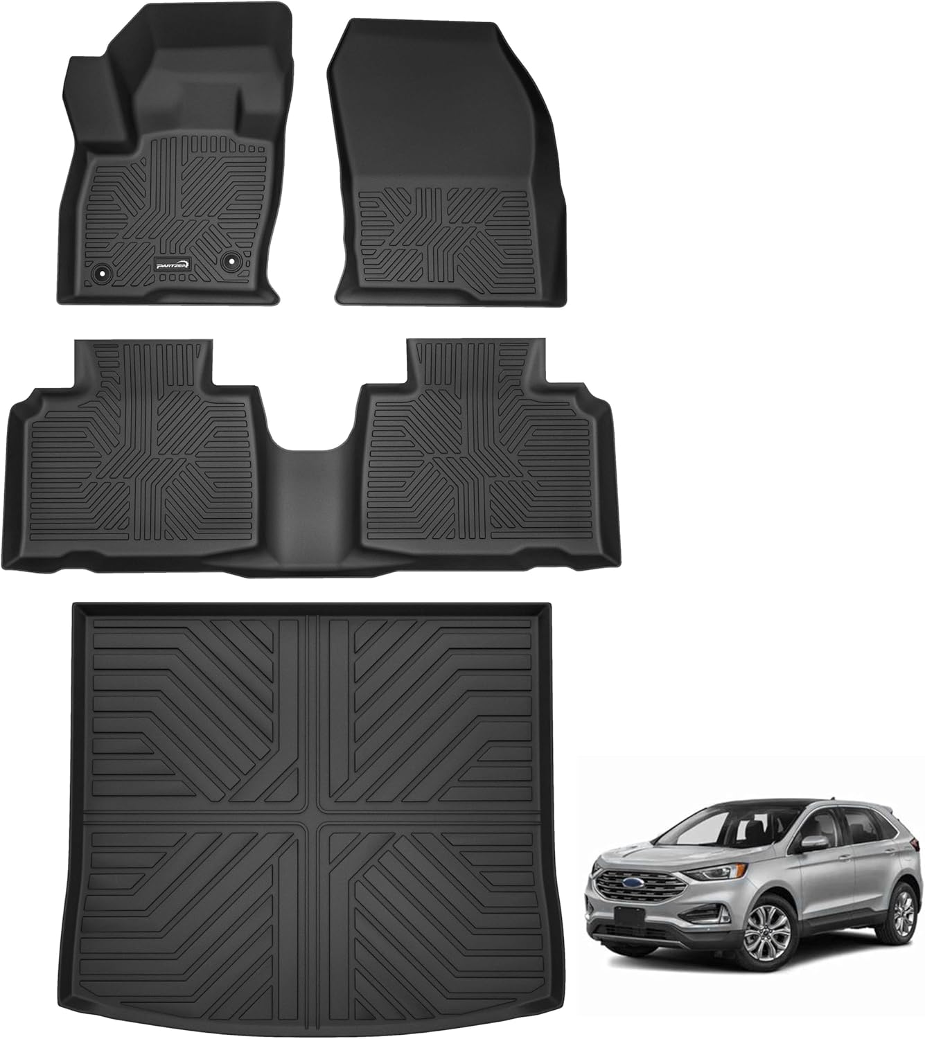 Custom Fit TPE All Weather Floor Mats for Ford Edge 2015-2024